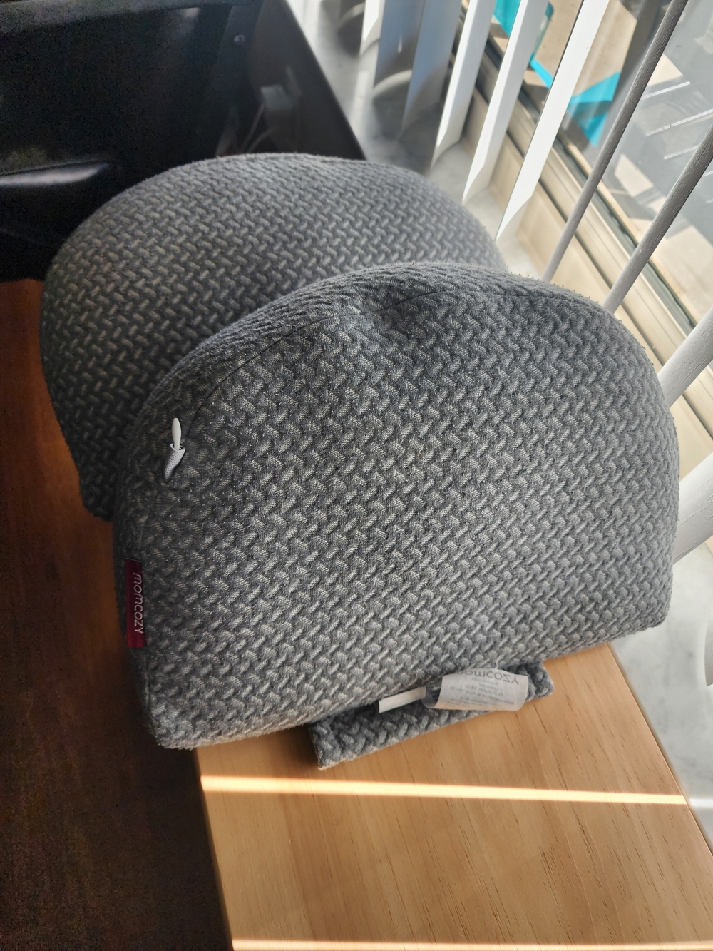 Momcozy Portable W-Shaped Pregnancy Wedge Pillow Side Sleeper Grey